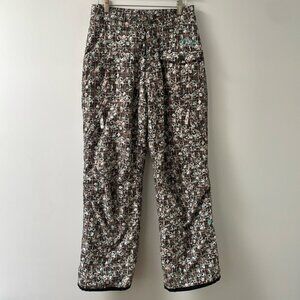 ORAGE WOMENS GIRLS SNOWBOARDING SKI PANTS W/ADJUST BAND brown aqua SZ 16 (XS/S)